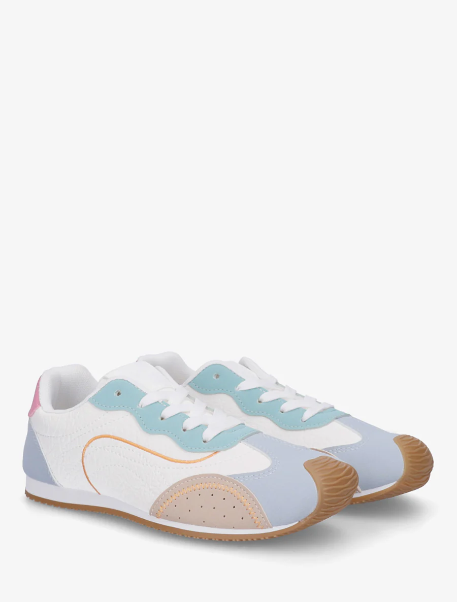 Sneakers texturés effet nubuck - Vert d'eau - Image 4