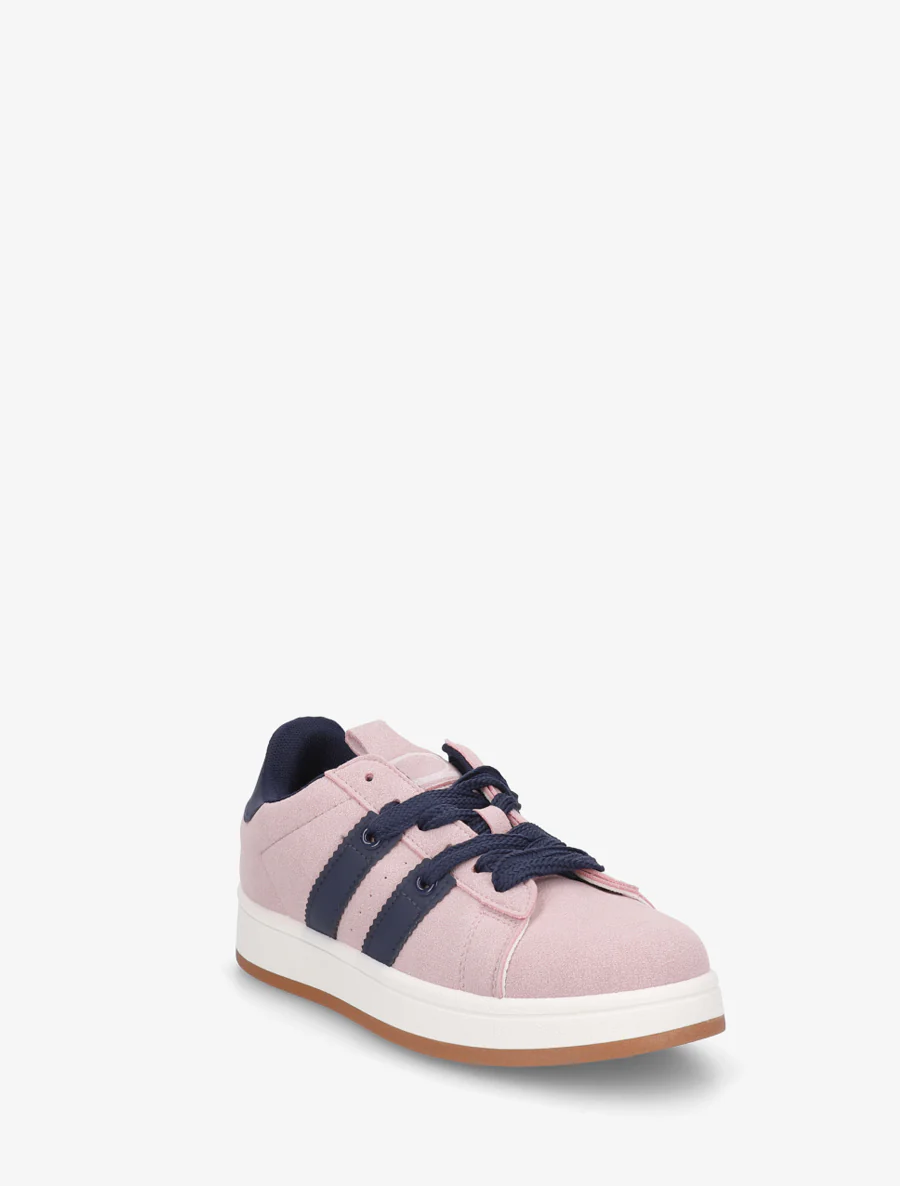 Sneakers unies à bandes contrastantes - Vieux rose - Image 2