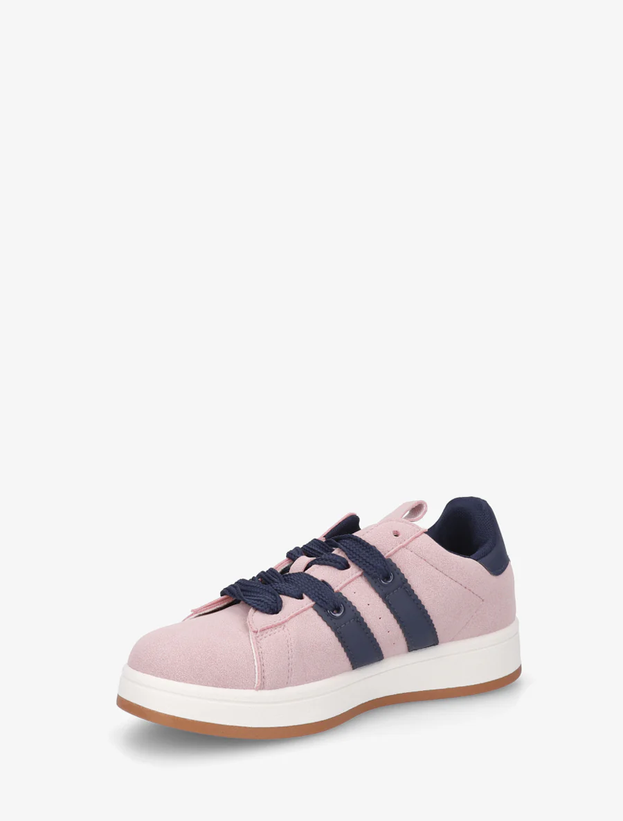 Sneakers unies à bandes contrastantes - Vieux rose - Image 3