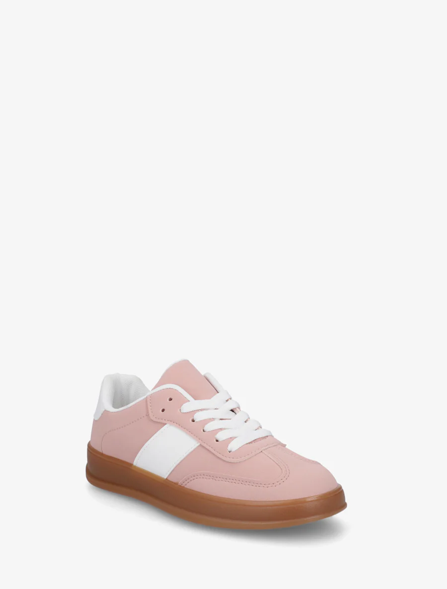 Sneakers unies à semelle caoutchouc - Rose - Image 2
