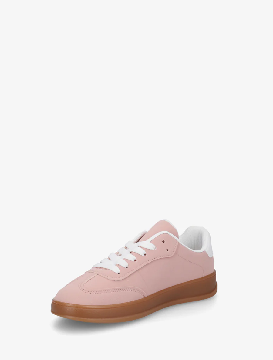 Sneakers unies à semelle caoutchouc - Rose - Image 3