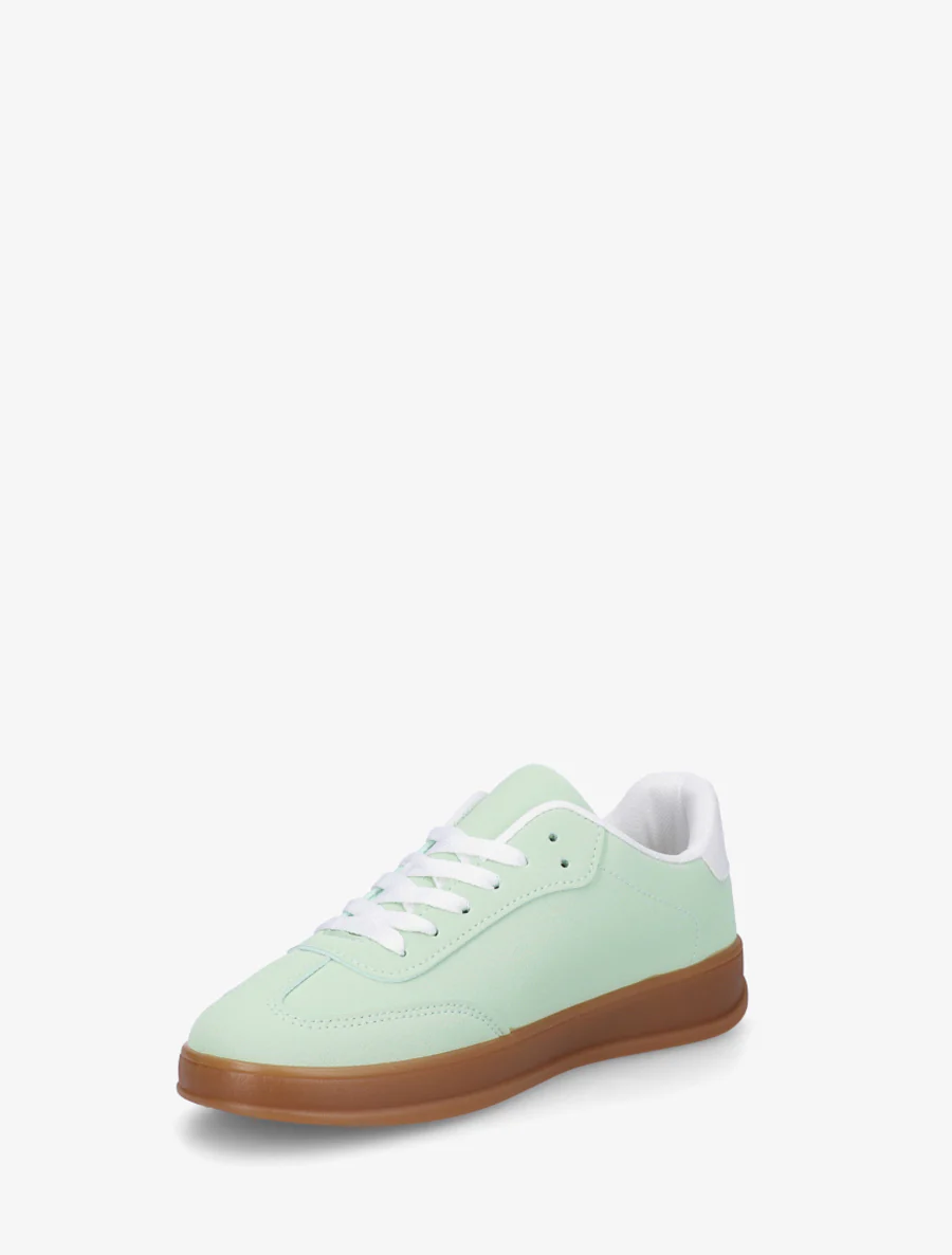 Sneakers unies à semelle caoutchouc - Vert d'eau - Image 3