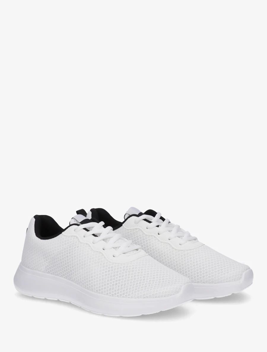 Sneakers unies en mesh - Blanc - Image 4