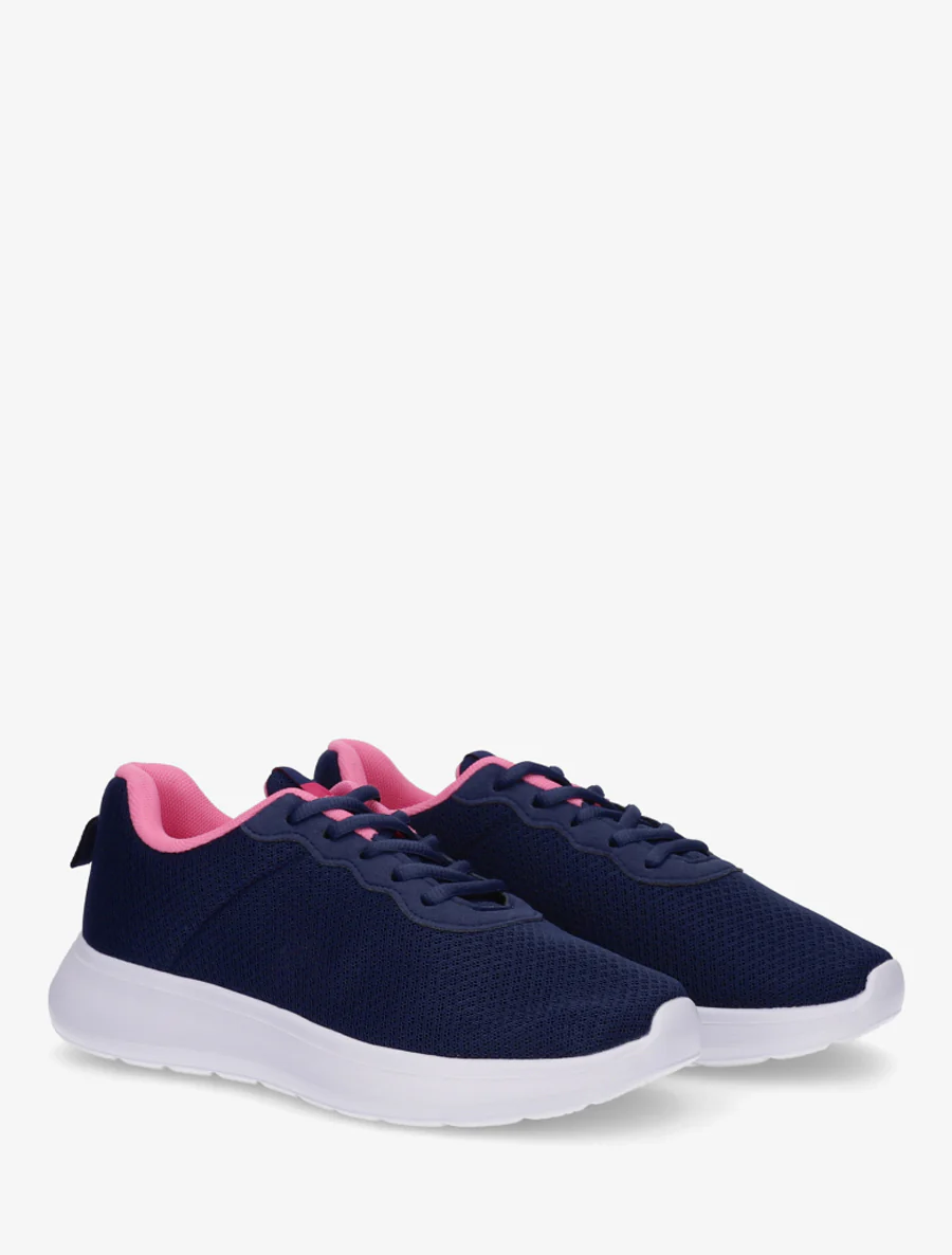 Sneakers unies en mesh - Marine - Image 4