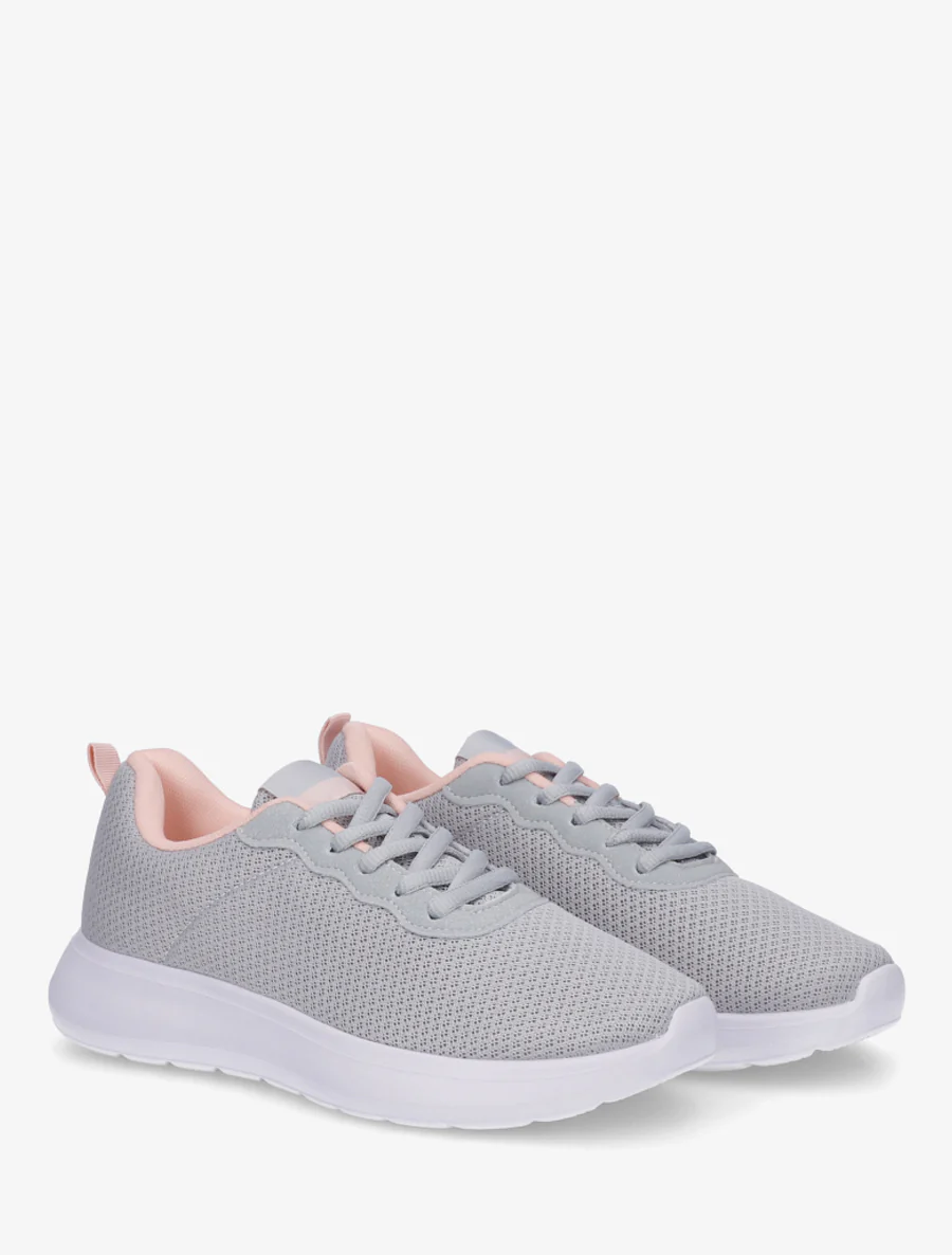Sneakers unies en mesh - Gris - Image 4