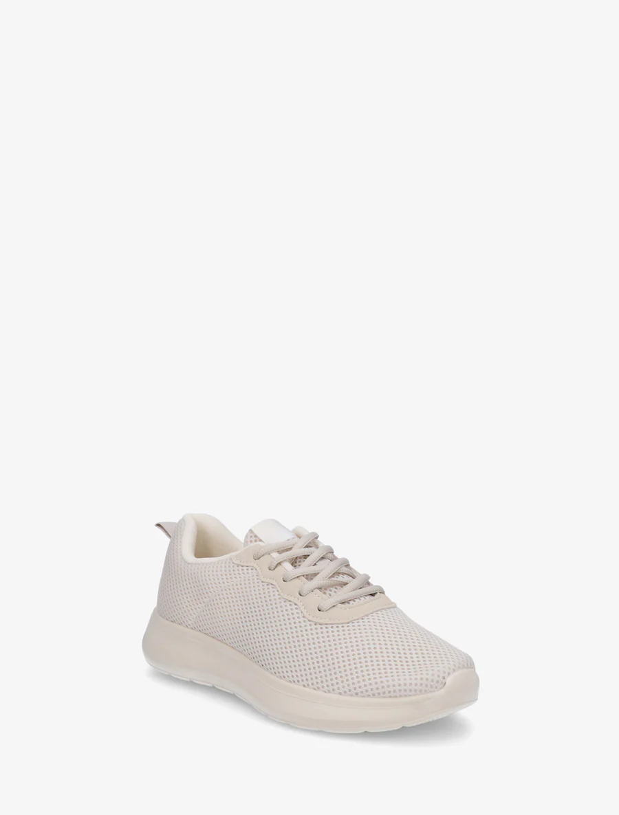 Sneakers unies en mesh - Beige - Image 2