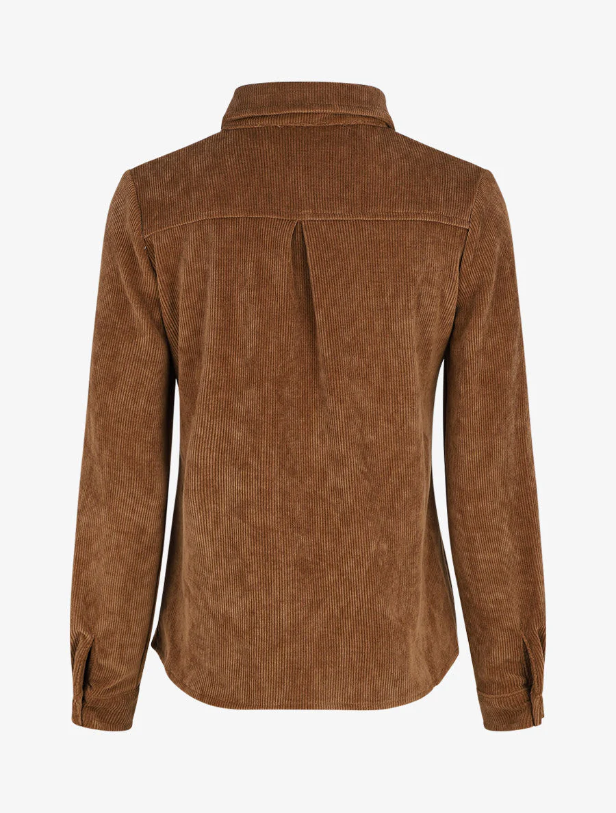 Surchemise en velours cotelé - Marron - Image 2