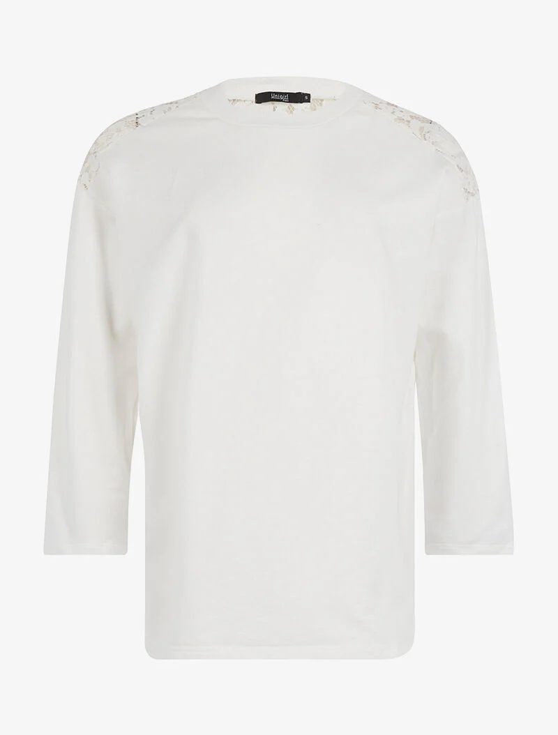 Sweat dos en dentelle - blanc