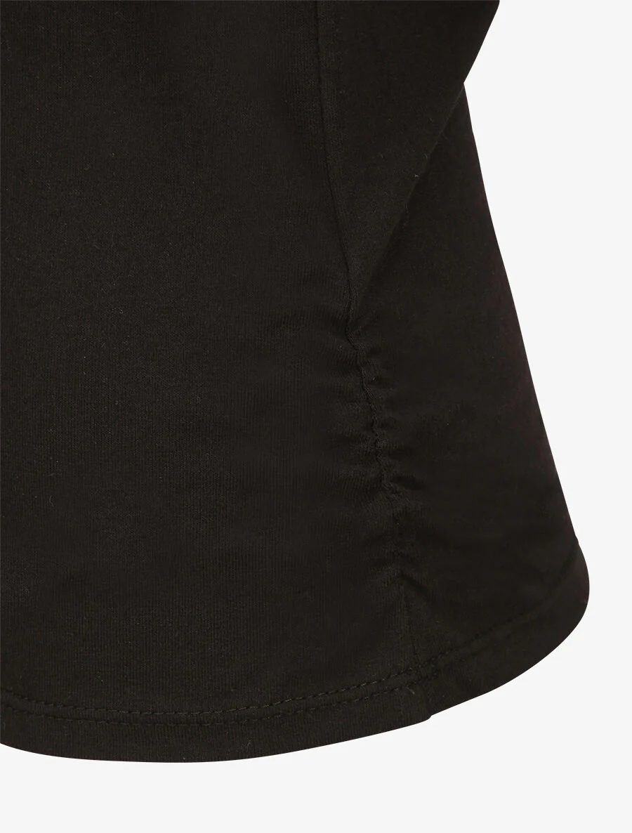 T-shirt à col V - Noir - Image 3
