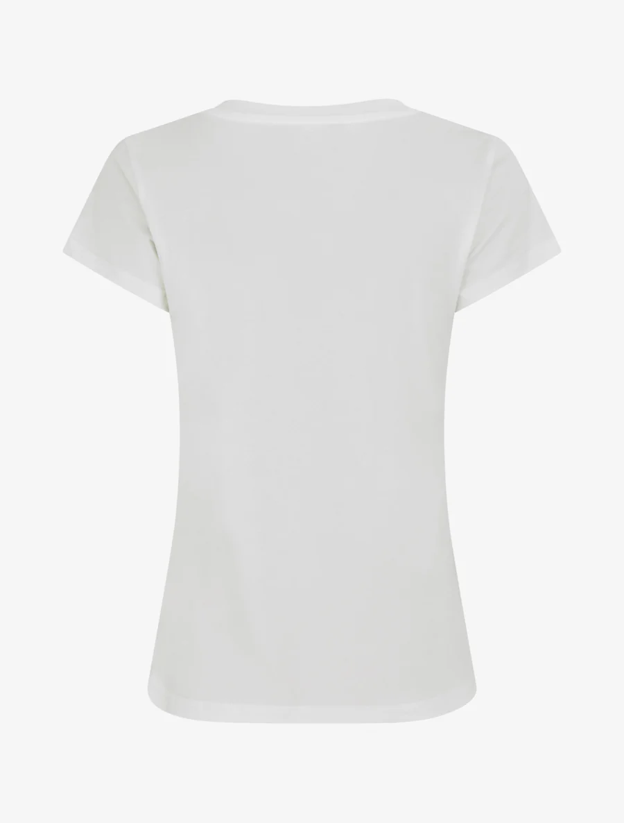 T-shirt à message et motif fleurs strassés - Blanc - Image 2