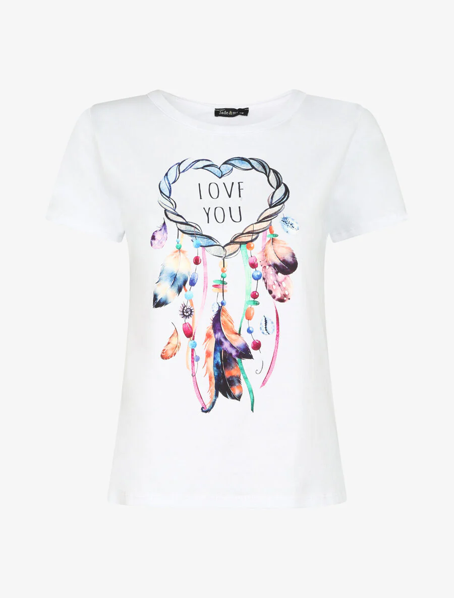 T-shirt à motif dreamcatcher - Blanc