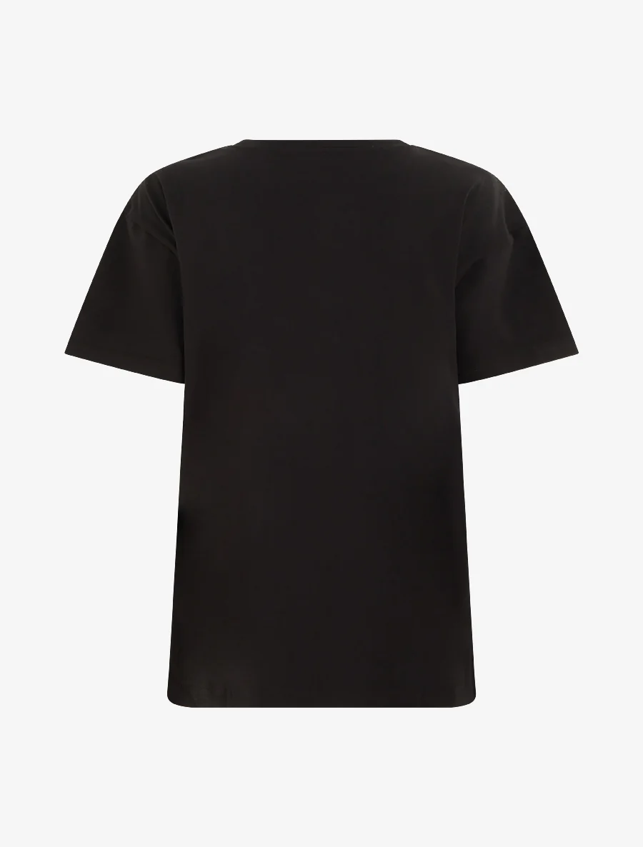 T-shirt à motif floral et strass - Noir - Image 2