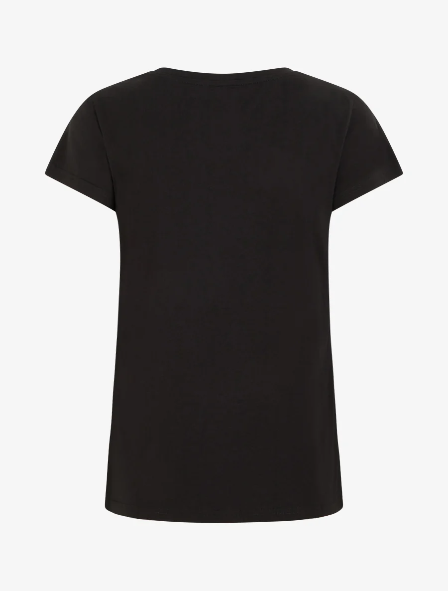 T-shirt à strass et fleurs - Noir - Image 2