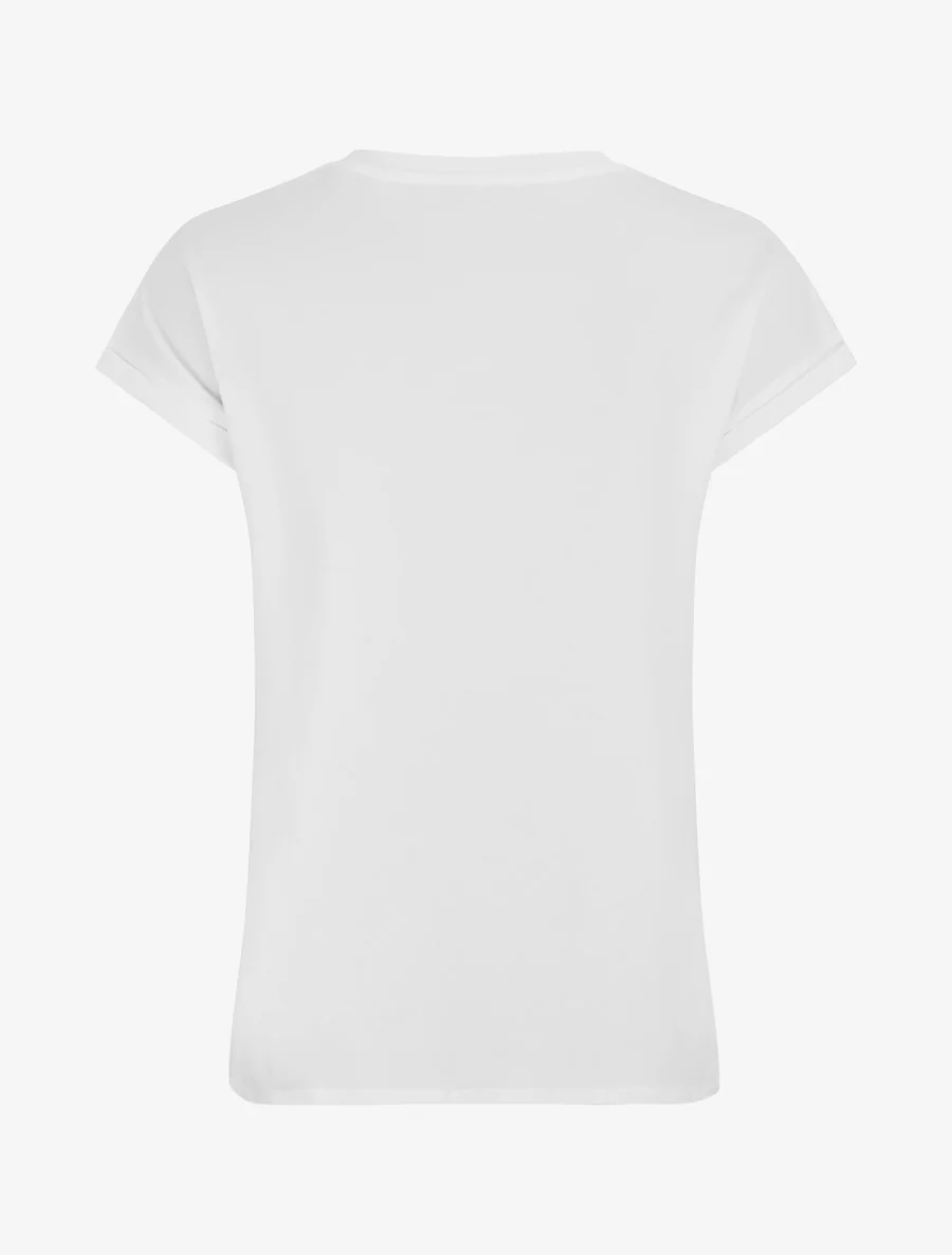 T-shirt à strass et flocage fleur - Blanc - Image 2