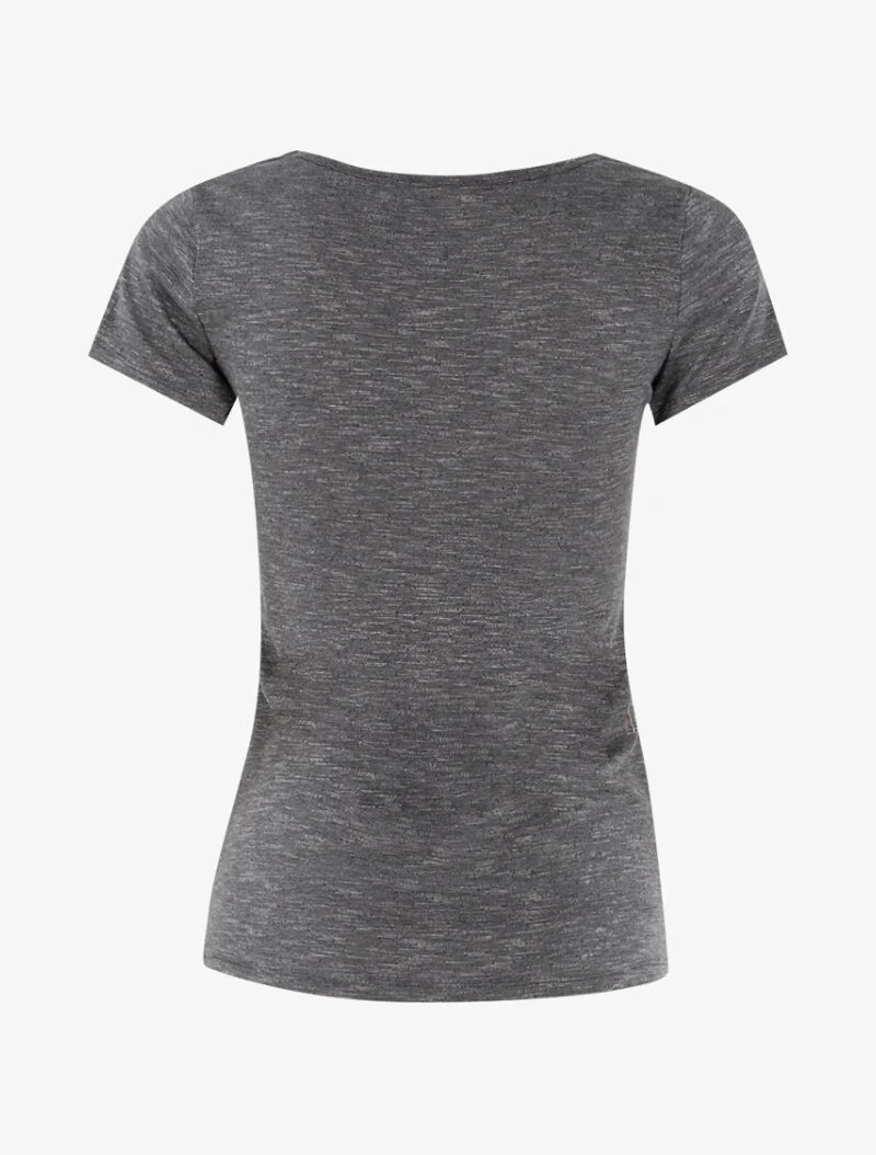T-shirt chiné à détails chaînettes - gris foncé - Image 2