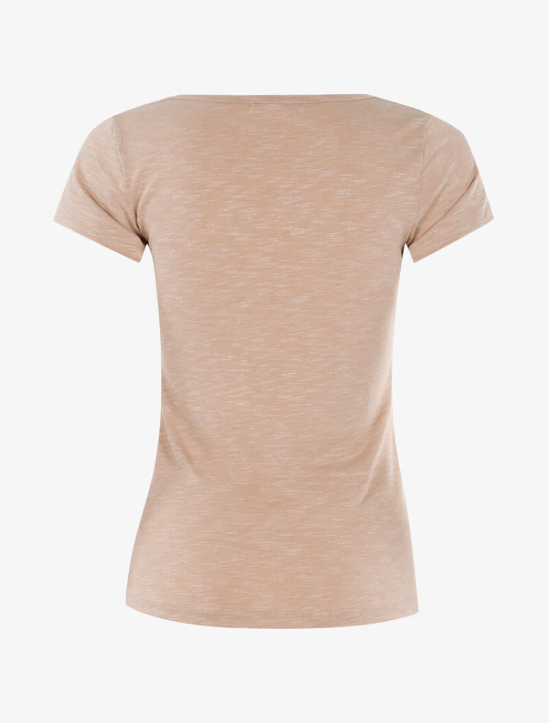 T-shirt chiné à détails chaînettes - beige - Image 2