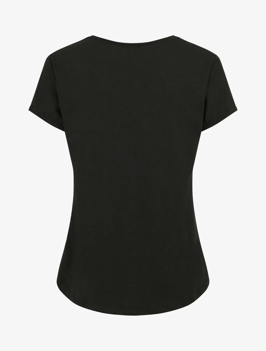 T-shirt droit uni manches courtes - Noir - Image 2