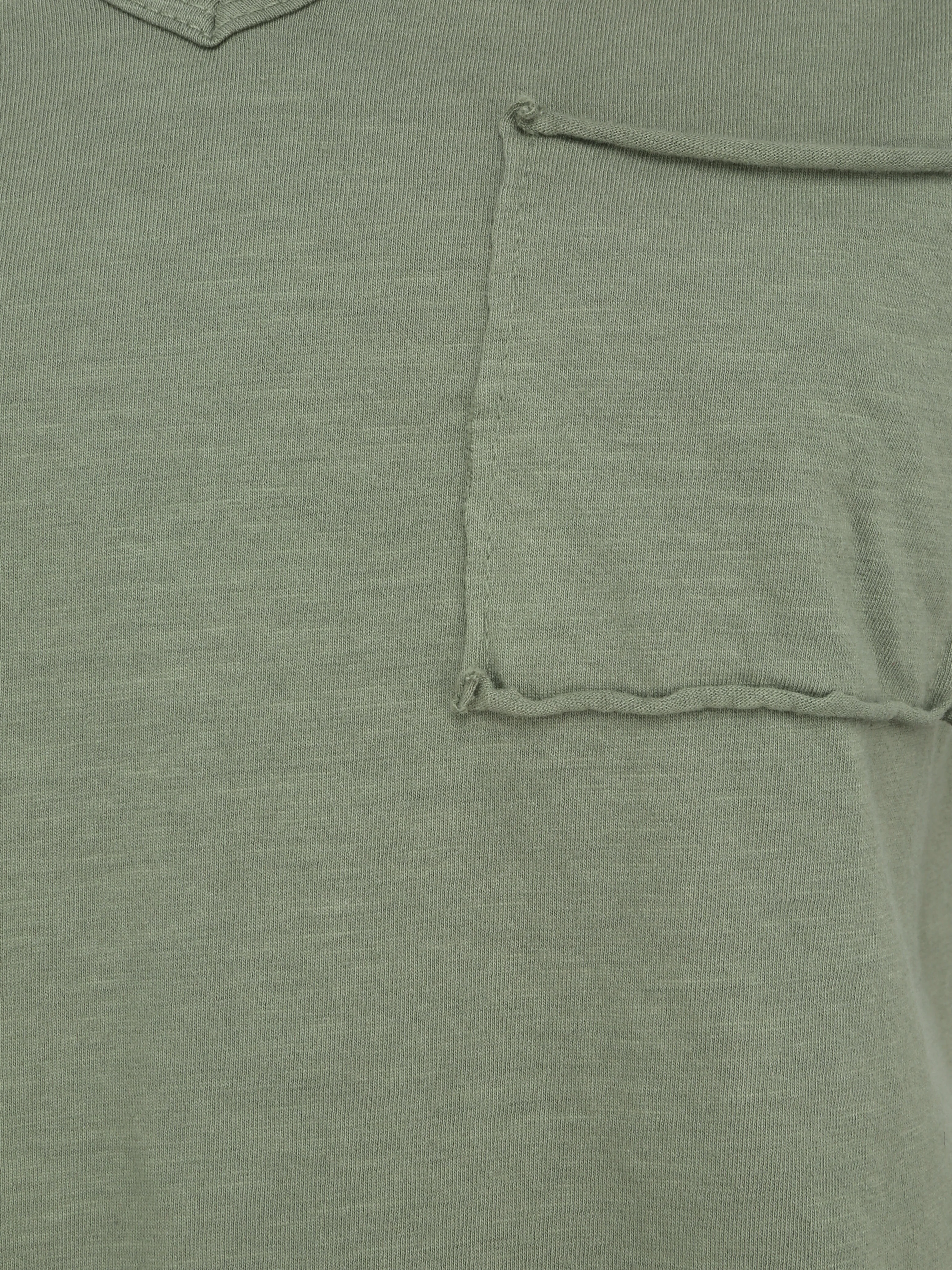 T-shirt droit uni manches courtes - Kaki - Image 3