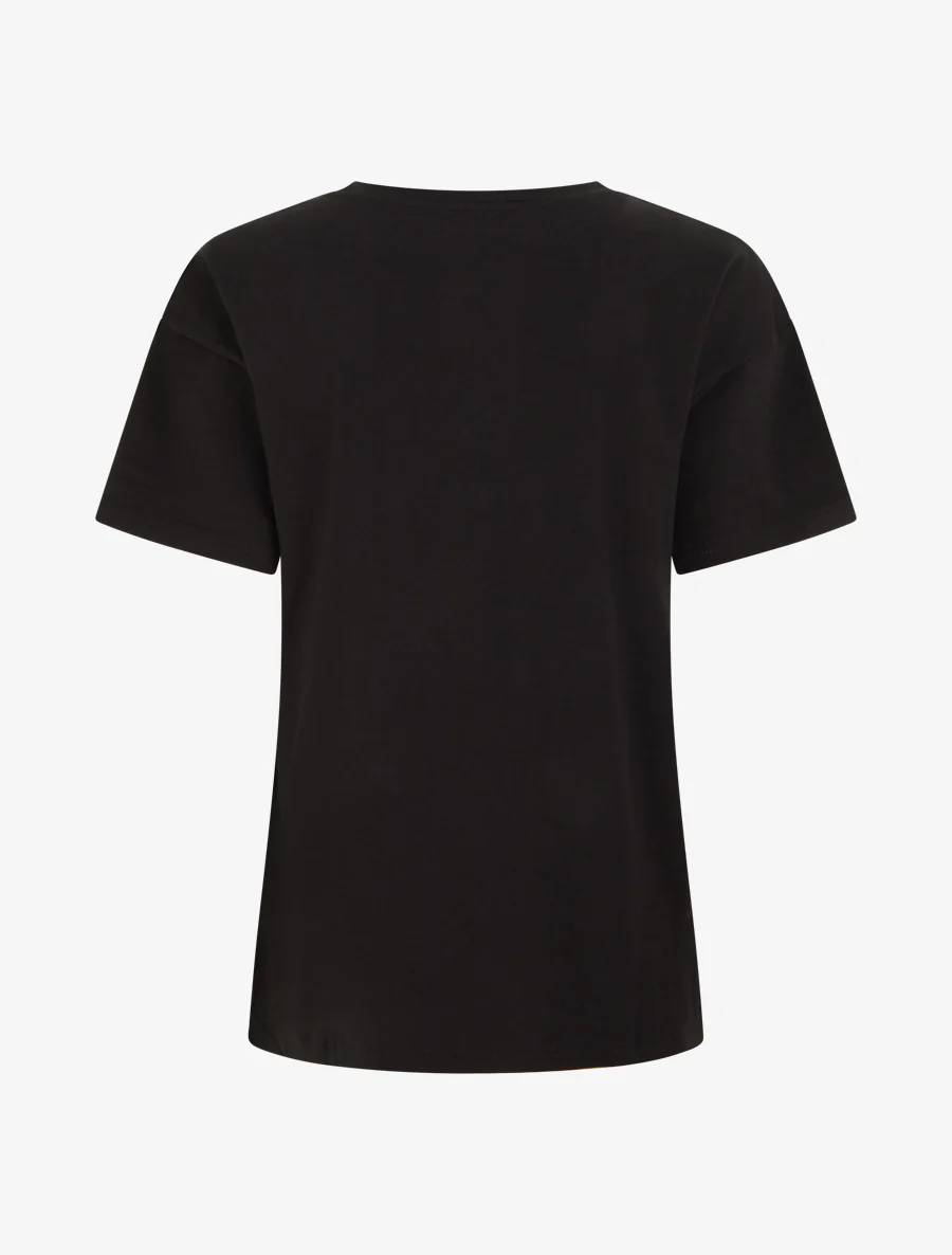 T-shirt imprimé fruits et strass - Noir - Image 2