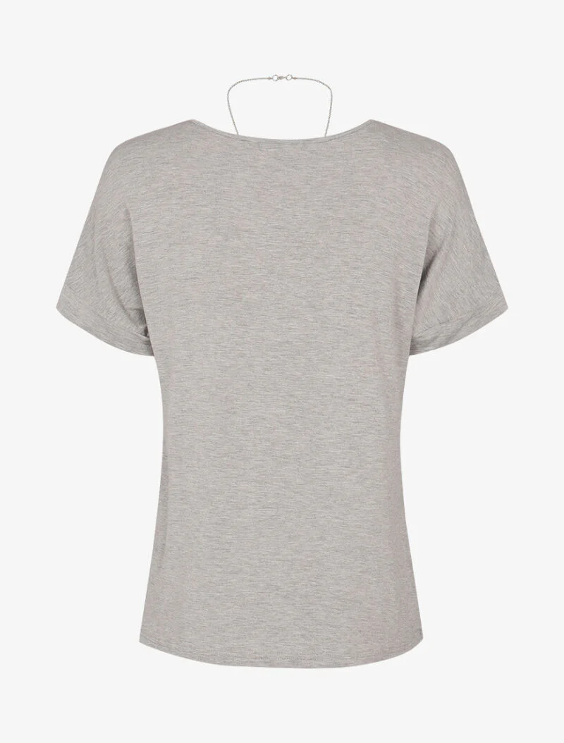 T-shirt loose à sautoir - gris chiné - Image 2