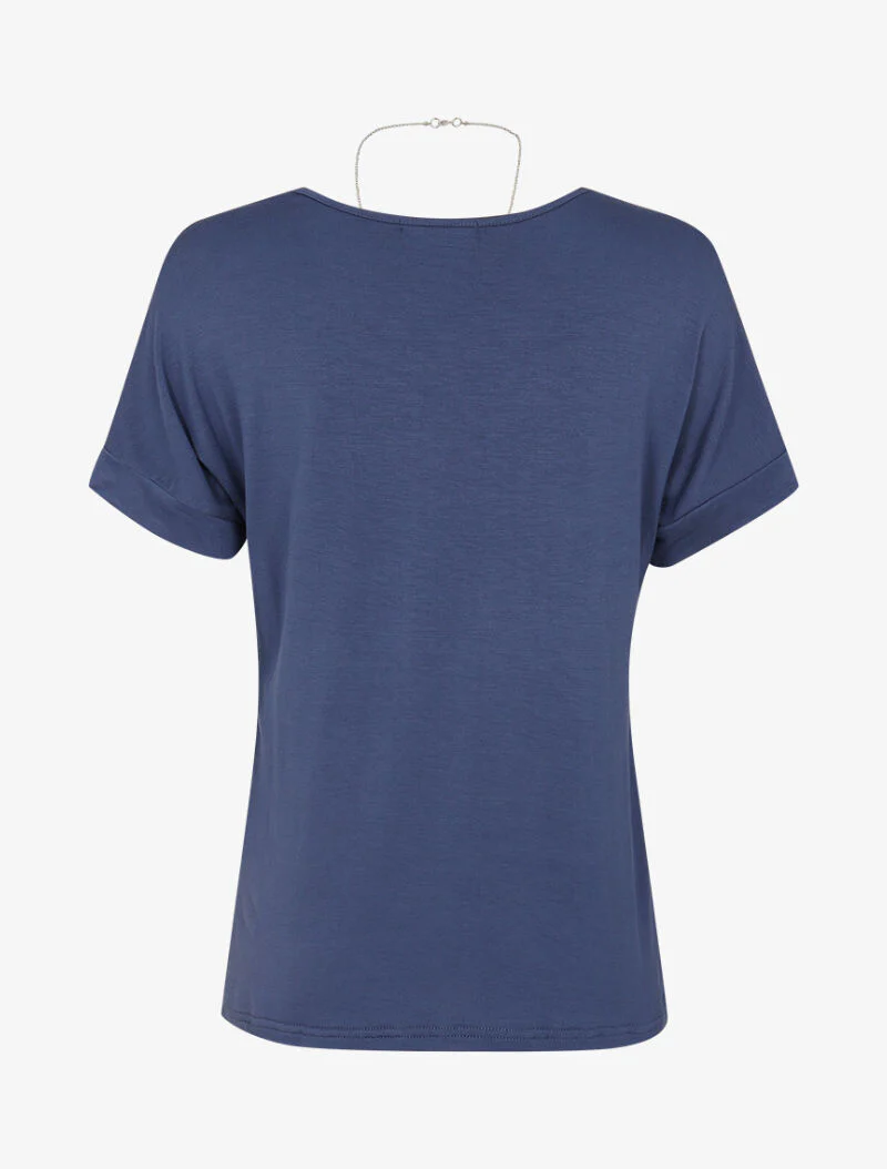 T-shirt loose à sautoir - bleu - Image 2