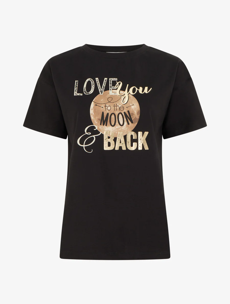 T-shirt Love you to the moon - Noir