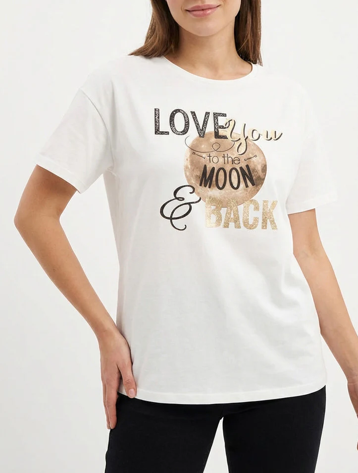 T-shirt Love you to the moon - Blanc - Image 4