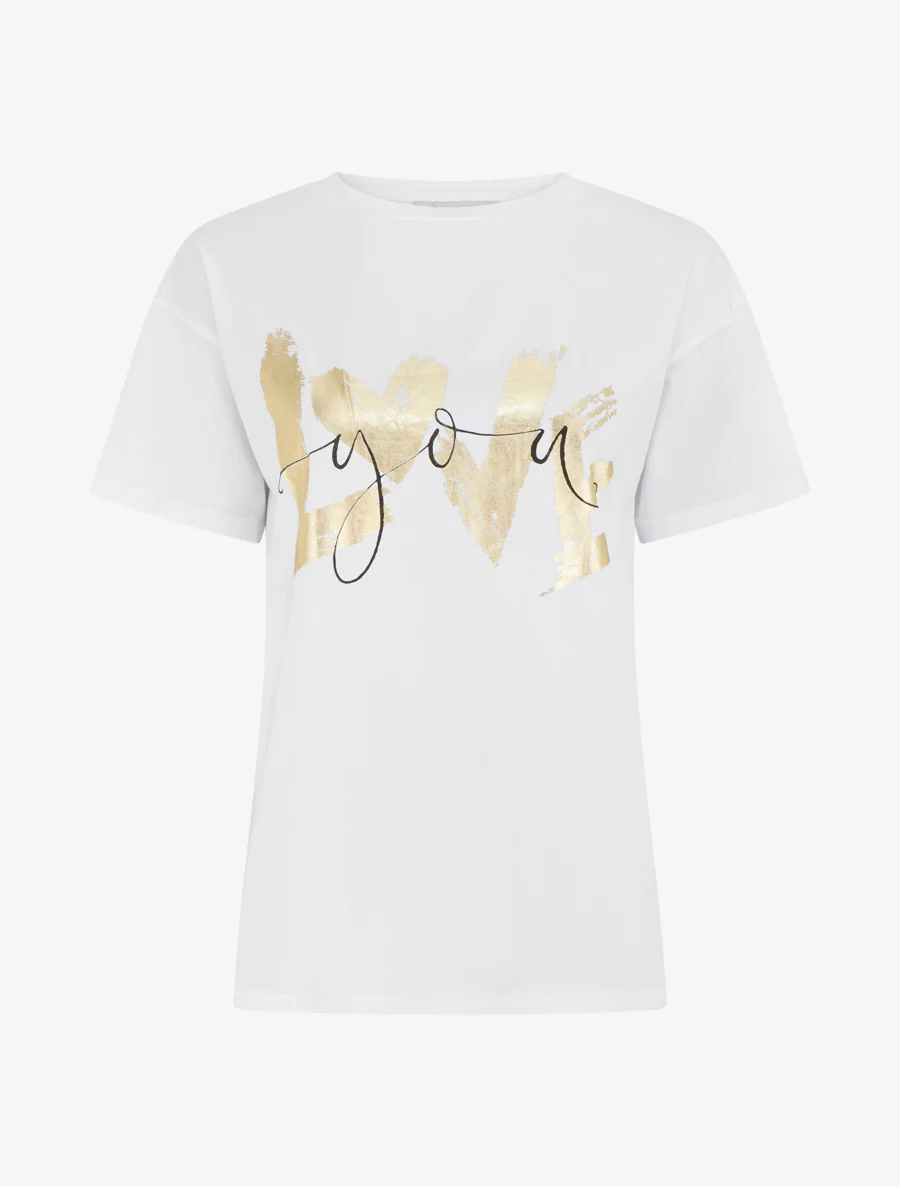 T-shirt manches courtes à message - Blanc