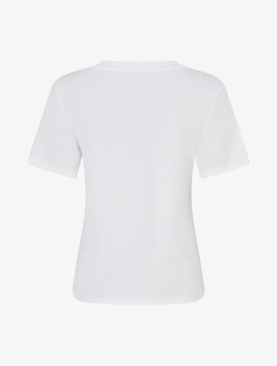 T-shirt manches courtes à poche brodée - Blanc - Image 2