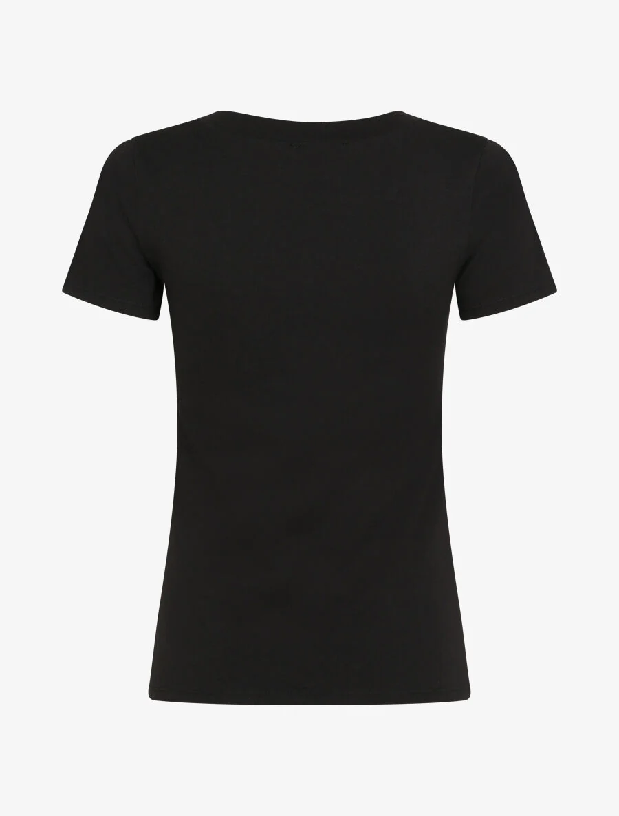 T-shirt slim à message et tournesols - Noir - Image 2