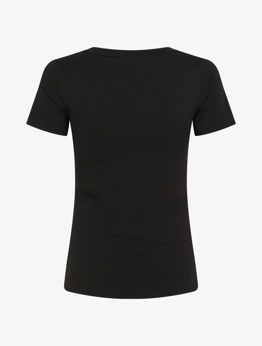T-shirt slim à message floqué - Noir - Image 2
