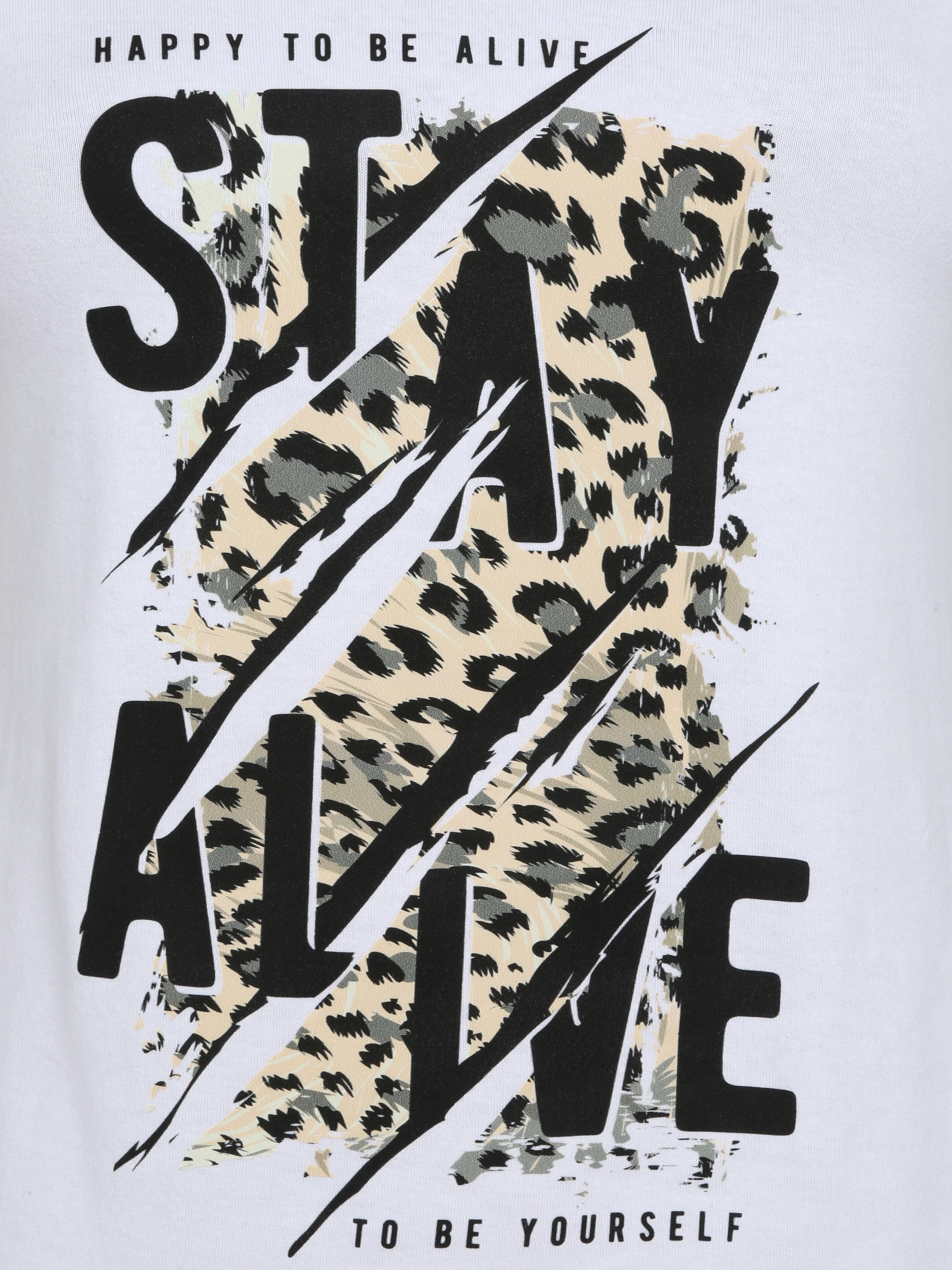 T-shirt slim à message floqué - Blanc - Image 3