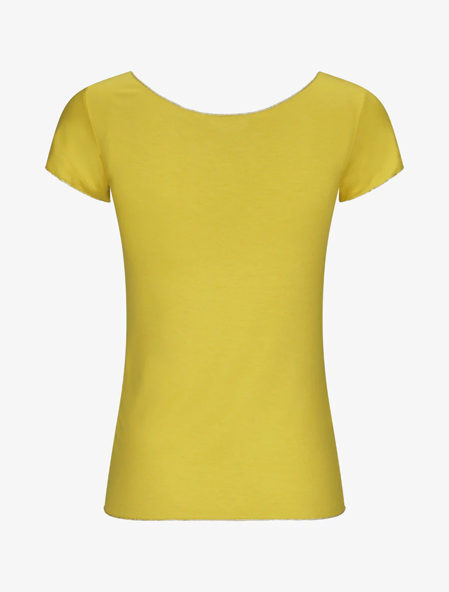 T-shirt stretch à bords irisés - Jaune - Image 2