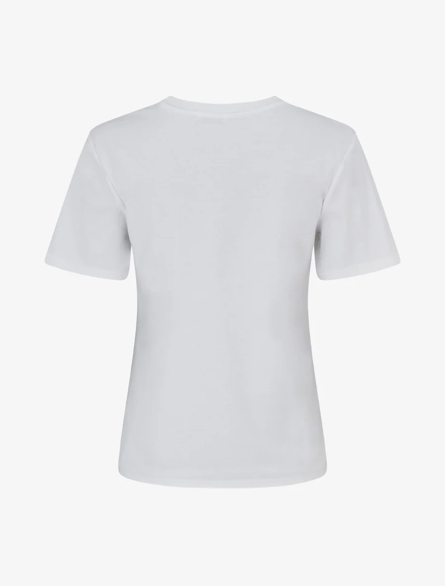 T-shirt uni à broderie fleur - Blanc - Image 2