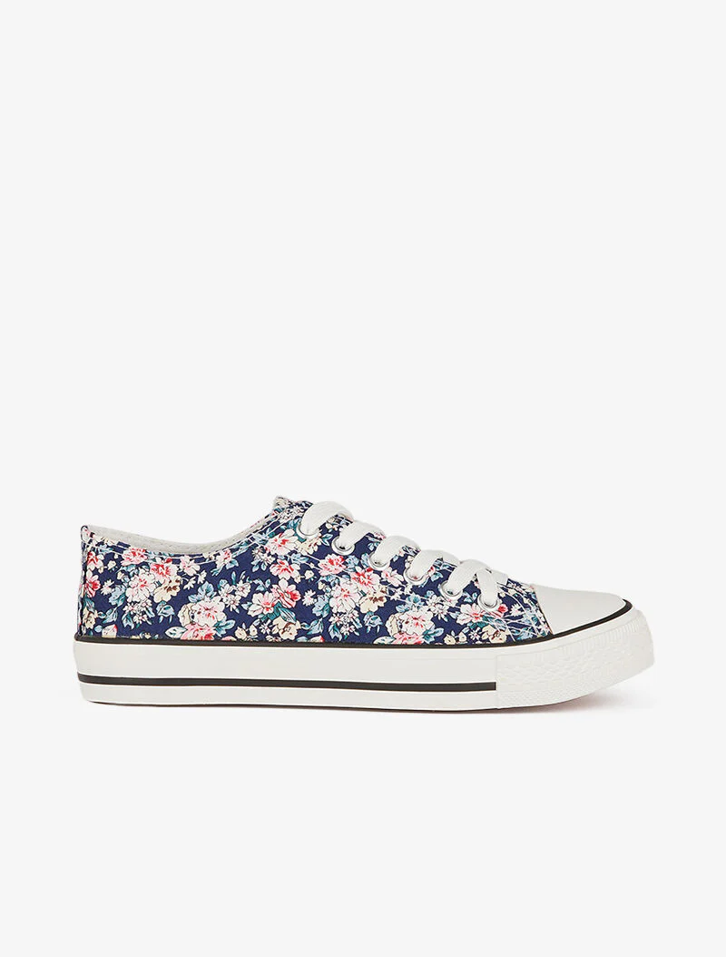 Tennis basses imprimé floral - marine - Image 2