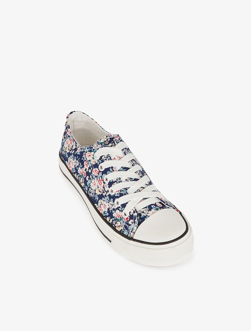 Tennis basses imprimé floral - marine - Image 3