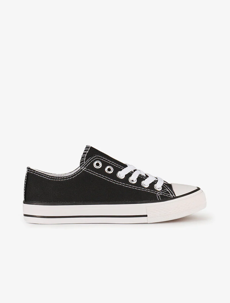 Tennis basses unies - noir - Image 2