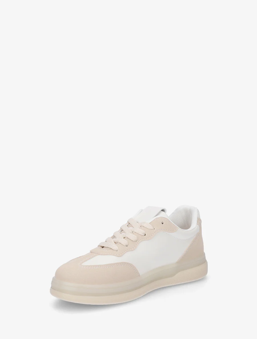 Tennis en simili à empiècement graphique - Beige - Image 3