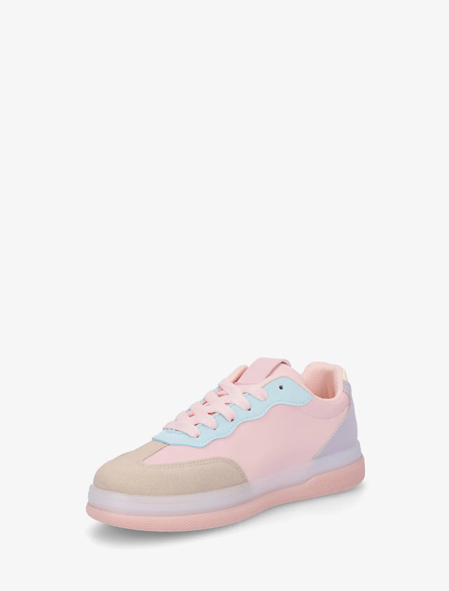 Tennis en simili à empiècement graphique - Rose - Image 3
