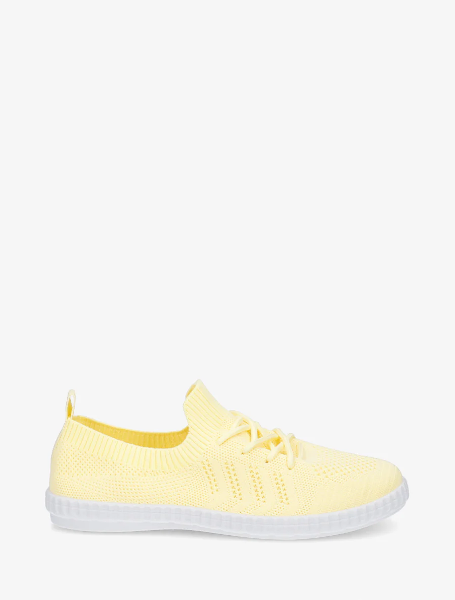 Tennis en tissu ajouré - Jaune
