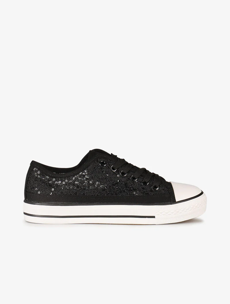 Tennis style crochet et sequins - noir - Image 4