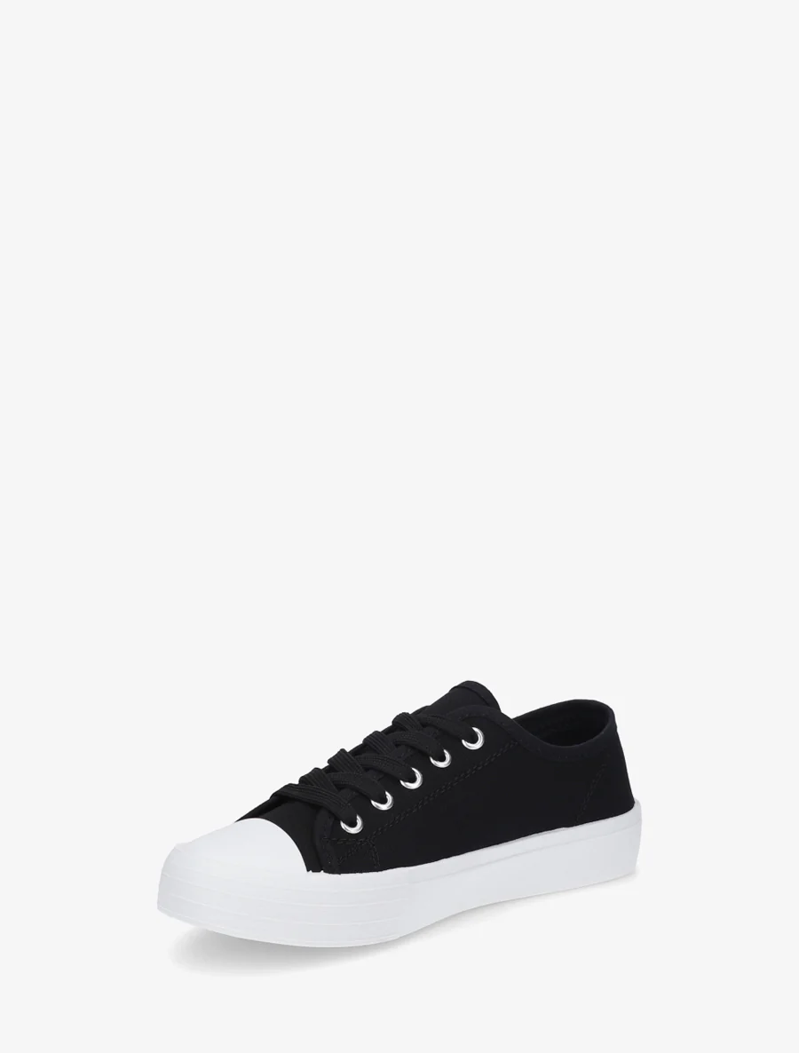 Tennis unis en toile - Noir - Image 3
