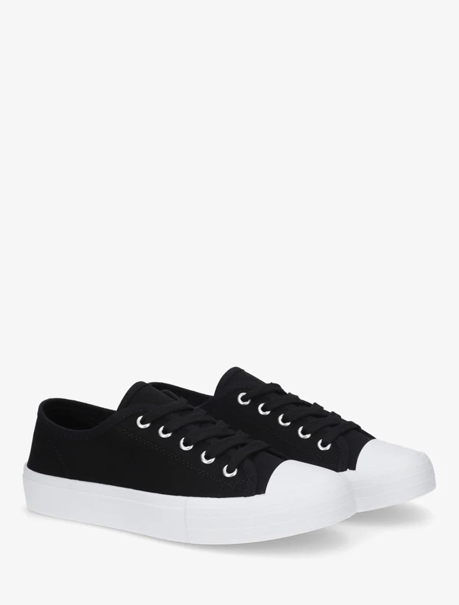 Tennis unis en toile - Noir - Image 4