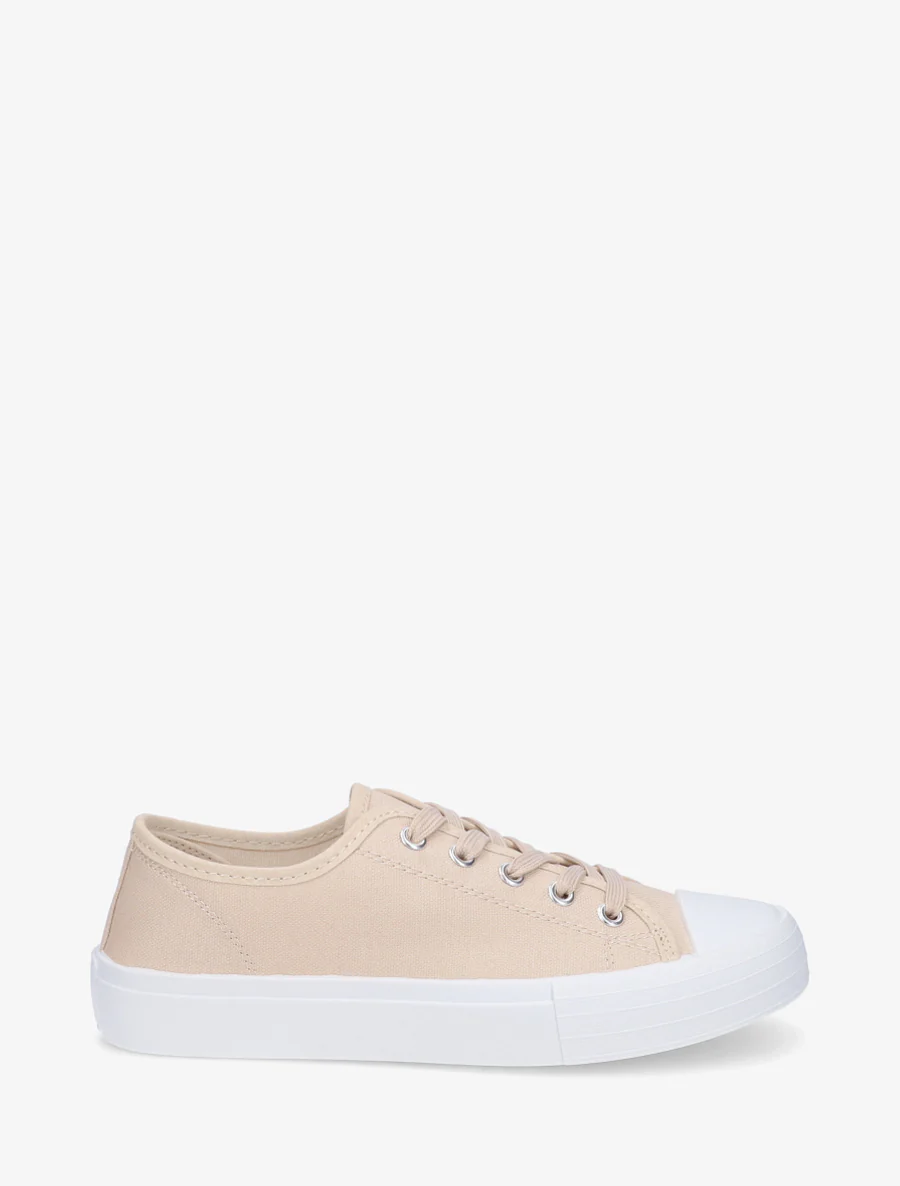 Tennis unis en toile - Beige