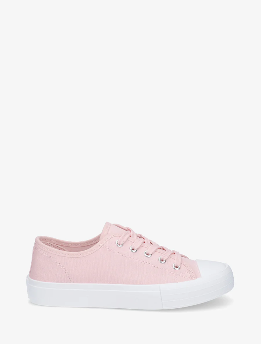Tennis unis en toile - Rose