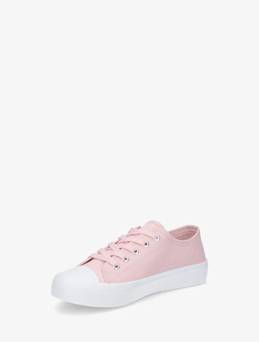 Tennis unis en toile - Rose - Image 3