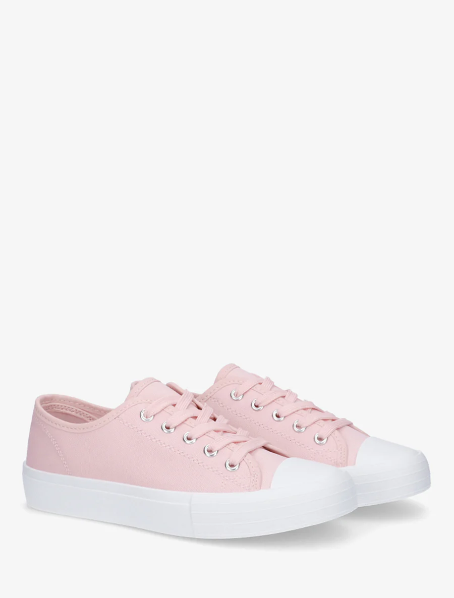 Tennis unis en toile - Rose - Image 4
