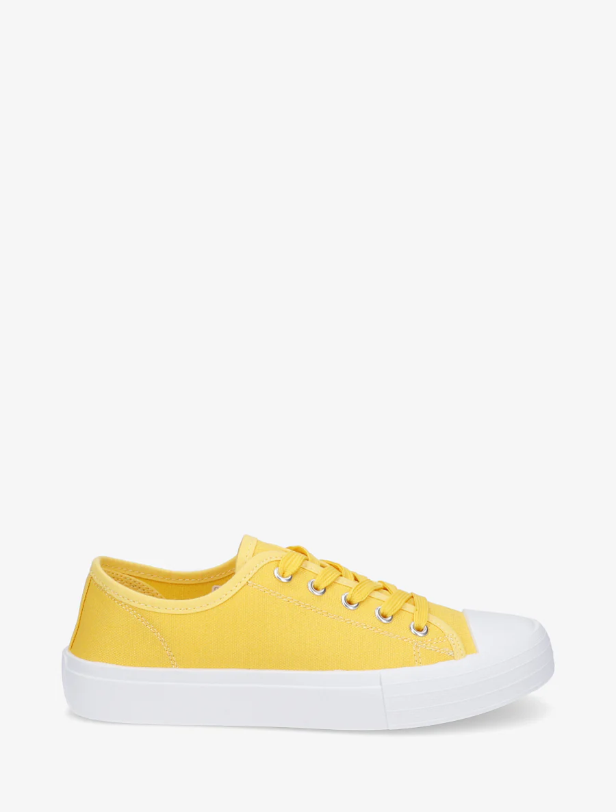 Tennis unis en toile - Jaune