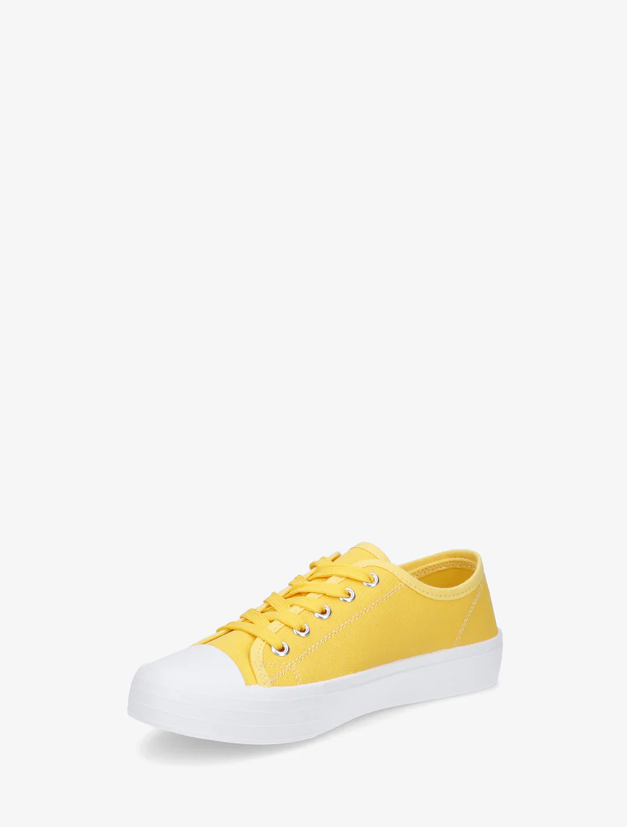 Tennis unis en toile - Jaune - Image 3