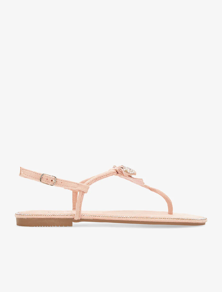 Tongs détails en strass - rose